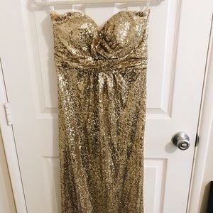GOLD SEQUIN GOWN / BRIDESMAID DRESS